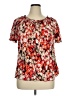 Croft & Barrow 100% Polyester Red Short Sleeve Blouse Size XL - photo 1