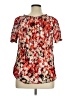 Croft & Barrow 100% Polyester Red Short Sleeve Blouse Size XL - photo 2