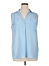 Ann Taylor 100% Polyester Blue Sleeveless Blouse Size XL (petite) - photo 1