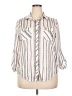 Eden & Olivia 100% Polyester Stripes Silver 3/4 Sleeve Blouse Size 2X - photo 1