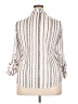 Eden & Olivia 100% Polyester Stripes Silver 3/4 Sleeve Blouse Size 2X - photo 2