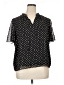 Ann Taylor 100% Polyester Polka Dots Black Short Sleeve Blouse Size XL Petite - photo 1
