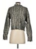 Zara Metallic Argyle Damask Marled Gold Gray Pullover Sweater Size S - photo 2