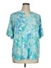 Susan Graver Teal Short Sleeve Blouse Size XL - photo 1