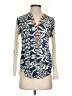 Tiny 100% Rayon Paisley Blue Long Sleeve Blouse Size S - photo 1