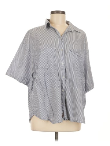 Zara 3/4 Sleeve Button-Down Shirt (view 1)