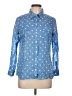 Talbots 100% Cotton Polka Dots Blue Long Sleeve Button-Down Shirt Size Lg Petite - photo 1