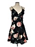 Mine 100% Polyester Floral Black Casual Dress Size L - photo 1