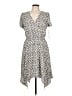 Aqua 100% Polyester Paisley Gray Casual Dress Size L - photo 1