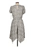 Aqua 100% Polyester Paisley Gray Casual Dress Size L - photo 2