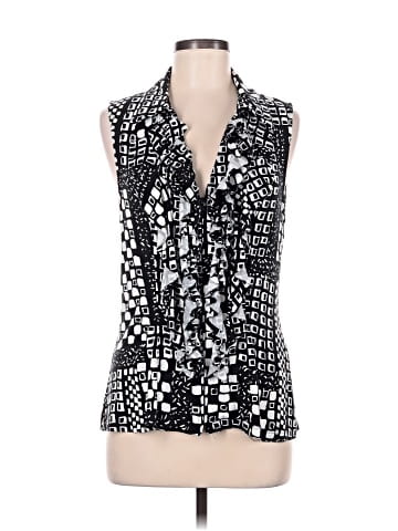 MESMERIZE Sleeveless Button-Down Shirt (view 1)