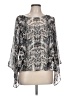 Alfani 100% Polyester Silver 3/4 Sleeve Blouse Size L - photo 1