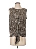 Adrianna Papell Silver Sleeveless Blouse Size S - photo 1