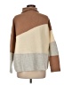 French Connection Color Block Tan Turtleneck Sweater Size M - photo 2