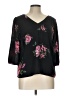 Skies Are Blue 100% Polyester Floral Black 3/4 Sleeve Blouse Size L (petite) - photo 1
