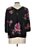 Skies Are Blue 100% Polyester Floral Black 3/4 Sleeve Blouse Size L (petite) - photo 2