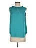 Ann Taylor 100% Polyester Teal Sleeveless Blouse Size 2 - photo 1