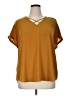 Maurices 100% Polyester Gold Short Sleeve Blouse Size 16 (1) - photo 1