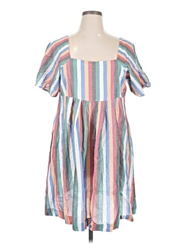 Madewell Square-Neck Mini Dress in Festival Stripe (view 1)