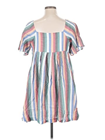 Madewell Square-Neck Mini Dress in Festival Stripe (view 2)