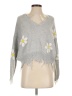 Forever 21 100% Acrylic Floral Gray Pullover Sweater Size S - photo 1