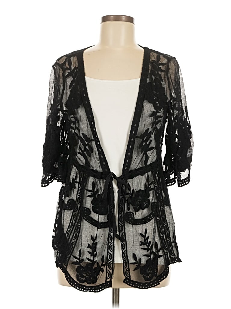 Pre-owned Grace & Lace Kimono In Black