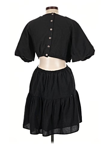 Madewell Seersucker Puff-Sleeve Cutout Mini Dress (view 2)