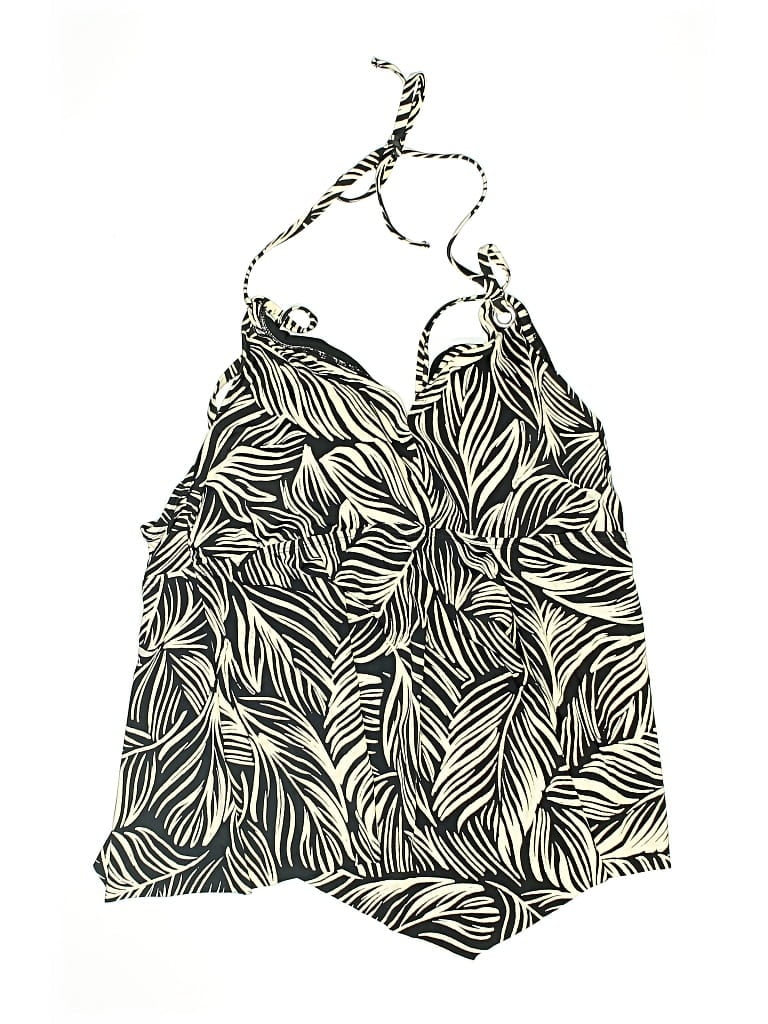 Pre-owned Evri Swimsuit Top Ivory Print Pattern Swimwear