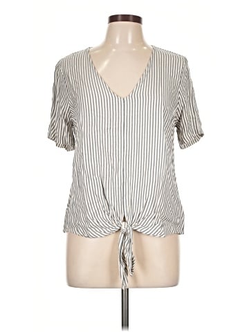 Madewell Novel Tie-Front Top in Stripe (view 1)