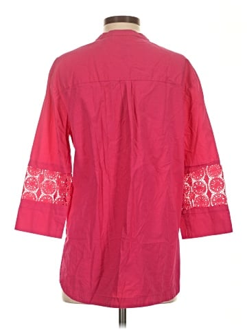 Karl Lagerfeld Paris 3/4 Sleeve Button-Down Shirt (view 2)