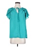 Max Studio 100% Polyester Teal Short Sleeve Blouse Size XS - photo 1