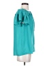 Max Studio 100% Polyester Teal Short Sleeve Blouse Size XS - photo 4