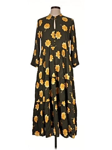 Madewell Button-Front Tier Dress in Fall Flowers (view 1)