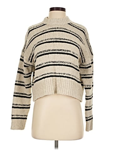 Madewell Eyelash-Yarn Crewneck Sweater in Stripe (view 1)