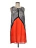 THML 100% Polyester Graphic Orange Casual Dress Size M - photo 1