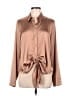 Express 100% Polyester Metallic Brown Long Sleeve Blouse Size M - photo 1