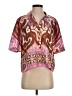 River Island 100% Polyester Paisley Pink Short Sleeve Blouse Size UK 6 / US 2 - photo 1