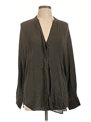 Vince. Long Sleeve Silk Top (view 1)