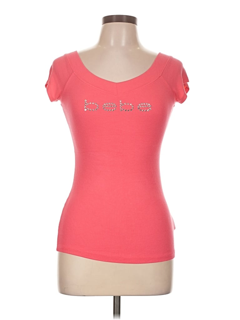 Pre-owned Bebe Short Sleeve T-shirt In Pink
