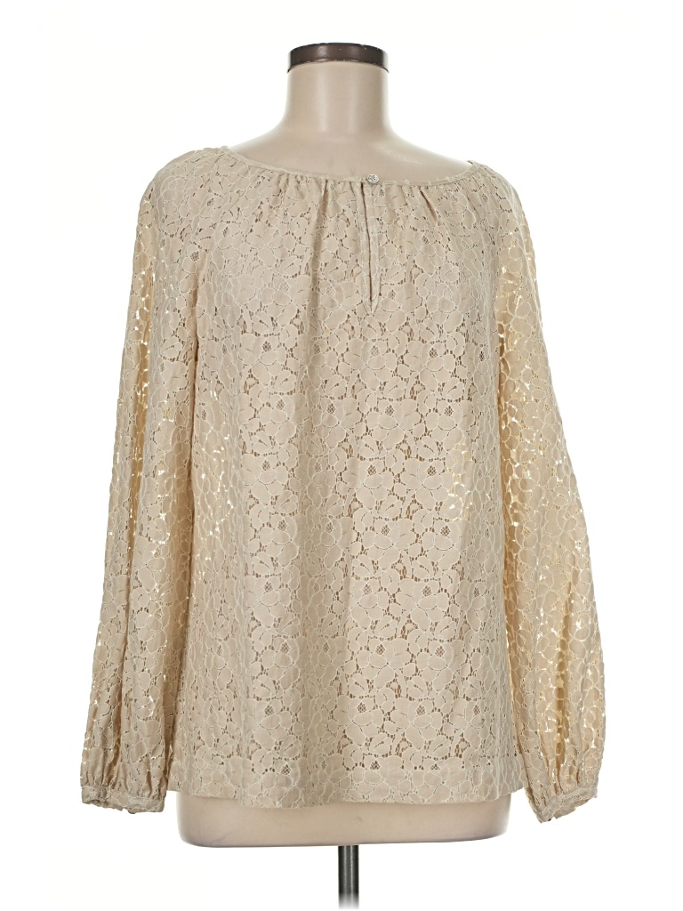 Pre-owned Tory Burch Long Sleeve Blouse In Ivory