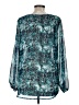 Como 100% Polyester Teal Long Sleeve Blouse Size M - photo 2