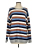 Cotton Bleu Stripes Blue Pullover Sweater Size S - photo 1