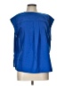 Halston 100% Polyester Blue Short Sleeve Blouse Size L - photo 1