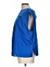 Halston 100% Polyester Blue Short Sleeve Blouse Size L - photo 5