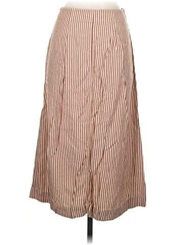 Madewell Patio Button-Front Midi Skirt in Clay Stripe (view 2)