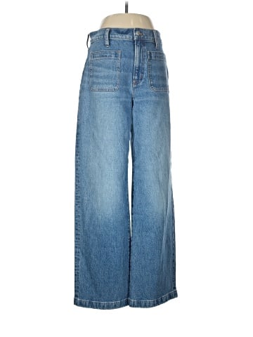 Madewell The Emmett Wide-Leg Jean in Lakecourt Wash: Patch Pocket Edition (view 1)