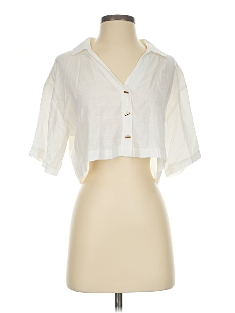 Pre-owned Kirious Short Sleeve Blouse In Ivory