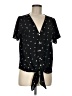 West Kei 100% Polyester Black Short Sleeve Blouse Size M - photo 1
