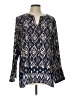IMAN 100% Polyester Blue Long Sleeve Blouse Size L - photo 1