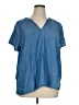 Old Navy 100% Lyocell Blue Short Sleeve Blouse Size XL - photo 1